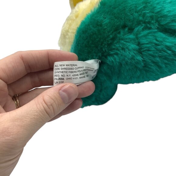 Vtg 1982 A&B Novelty Co. Plush Bunny Toy Green Polka Dot Hat Tie Stuffed Animal - Picture 9 of 10
